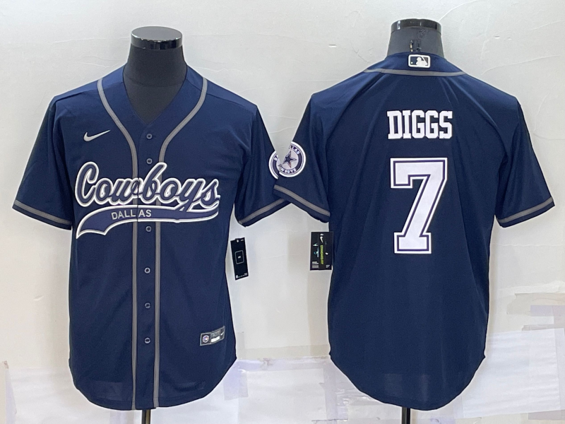 Men's Dallas Cowboys Trevon Diggs #7 Navy Jersey Joint Edition